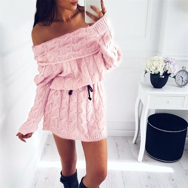 winter dress women turtleneck knitted sweater dress autumn female new girl solid color off shoulder casual mini dresses t200519, Black;pink
winter dress women turtleneck knitted sweater dress autumn female new girl solid color off shoulder casual mini dresses t200519, Black;pink