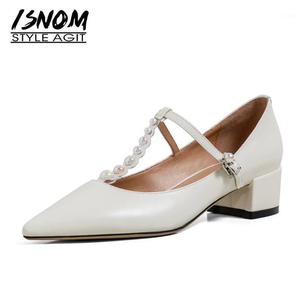 isnom mary jane pumps women's shoes pointed toe pearl decor buckle chunky heels female wedding shoes bridal thick med heels 20211, Black
isnom mary jane pumps women's shoes pointed toe pearl decor buckle chunky heels female wedding shoes bridal thick med heels 20211, Black