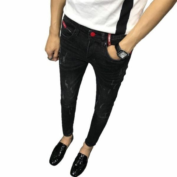 wholesale school students teenagers guy pants men's korean stretch hip hop ripped hole ankle length leg pants pencil jeans 201111, Blue
wholesale school students teenagers guy pants men's korean stretch hip hop ripped hole ankle length leg pants pencil jeans 201111, Blue