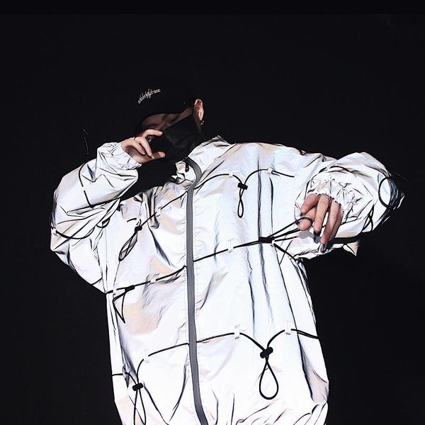 men's jackets reflective jacket men bundle stand collar cool skateboard dynamic stage clothes hiphop streetwear nighttime coat male, Black;brown
men's jackets reflective jacket men bundle stand collar cool skateboard dynamic stage clothes hiphop streetwear nighttime coat male, Black;brown