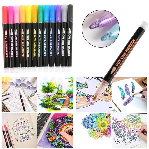 12 pc metallic markers paints pens art glass paint writing markers pens children drawing painting stationery school supplies
12 pc metallic markers paints pens art glass paint writing markers pens children drawing painting stationery school supplies