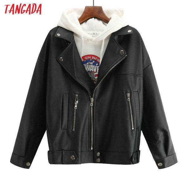 tangada female leather jacket for women coat autumn winter pu bomber jacket loose high street outerwear pocket coats acd01 201023, Black;brown
tangada female leather jacket for women coat autumn winter pu bomber jacket loose high street outerwear pocket coats acd01 201023, Black;brown