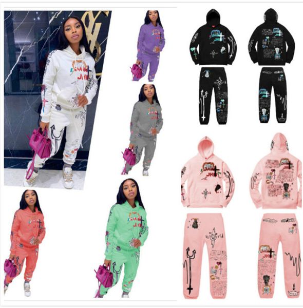 женщины 2 piece set моды печати письмо с длинным рукавом с капюшоном пуловер брюки обмундирования повелительниц улица повседневный костюм ос, White
женщины 2 piece set моды печати письмо с длинным рукавом с капюшоном пуловер брюки обмундирования повелительниц улица повседневный костюм ос, White
