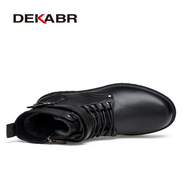dekabr men genuine leather lace-up ankle boots winter motorcycle boots men safety work shoes punk style men boots 201102, Black
dekabr men genuine leather lace-up ankle boots winter motorcycle boots men safety work shoes punk style men boots 201102, Black