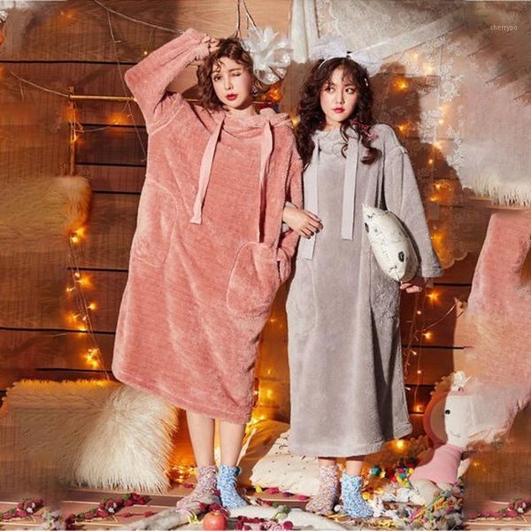 home spring women nightgowns and outerwear hooded warm girl students korean style cute loose nightgown female sleepdress1, Black;red
home spring women nightgowns and outerwear hooded warm girl students korean style cute loose nightgown female sleepdress1, Black;red