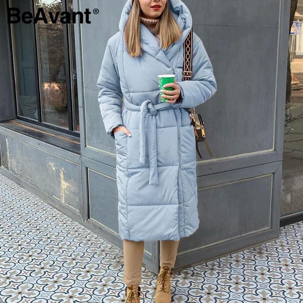 beavant casual light blue autumn winter women long parkas warm hooded long sleeve female jacket high street down jackets 2021, Black 
beavant casual light blue autumn winter women long parkas warm hooded long sleeve female jacket high street down jackets 2021, Black