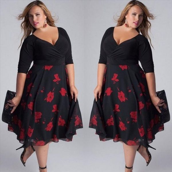 plus size fashion women mid calf dress floral dress casual summer sundress evening party vestidos de fiesta, Black;gray
plus size fashion women mid calf dress floral dress casual summer sundress evening party vestidos de fiesta, Black;gray