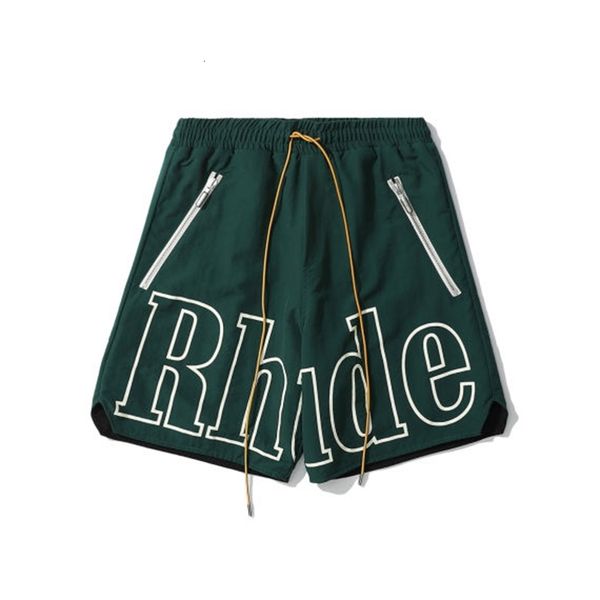 it rhude drawstring print shorts, Black