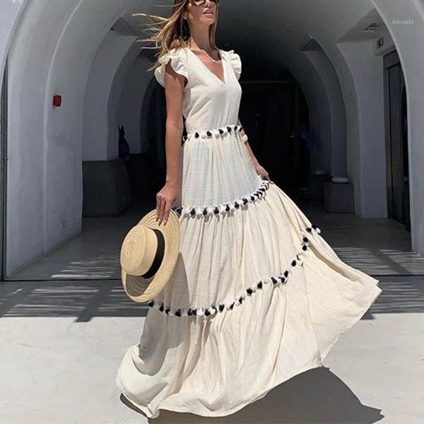 2019 bohemian dresses women sleeveless v neck tassel long prom gown dress summer casual beach dress1, Black;gray
2019 bohemian dresses women sleeveless v neck tassel long prom gown dress summer casual beach dress1, Black;gray