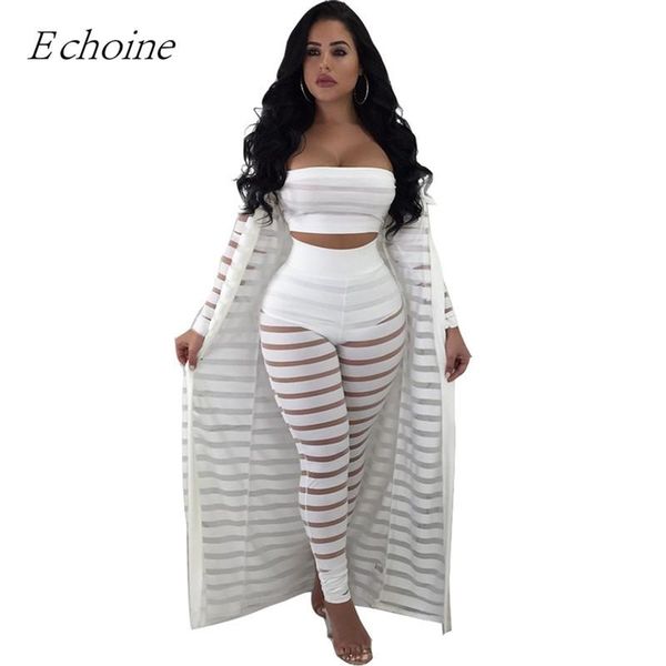 women's tracksuits 2021 hollow out 3 pieces set womens strapless crop sheer stripe mesh pants long cardigan plus size club outfits, Gray
women's tracksuits 2021 hollow out 3 pieces set womens strapless crop sheer stripe mesh pants long cardigan plus size club outfits, Gray