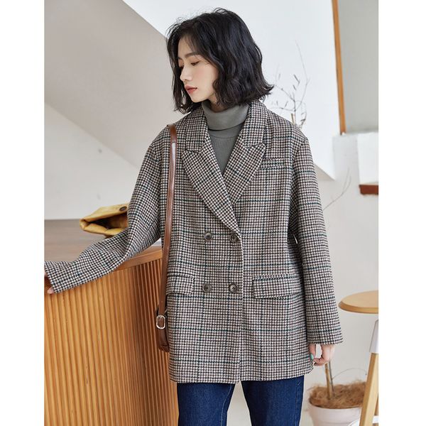 restoring ancient ways make japanese grid cloth coat female suit double-breasted leisure ancient coat qiu dongx1016, Black;brown
restoring ancient ways make japanese grid cloth coat female suit double-breasted leisure ancient coat qiu dongx1016, Black;brown