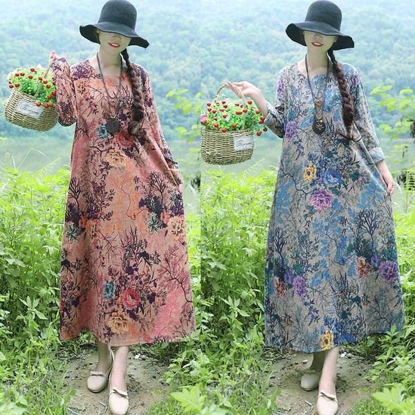 gw0za artistic loose printed cotton long round neck sleeve dress women's mid skirt dress autumn skirt hemp skirt2020 skirtlong new cr7r, Black;gray
gw0za artistic loose printed cotton long round neck sleeve dress women's mid skirt dress autumn skirt hemp skirt2020 skirtlong new cr7r, Black;gray