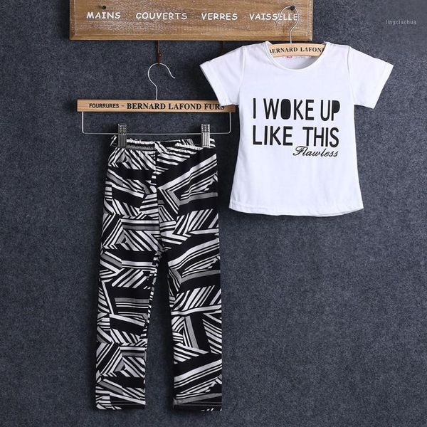 kids baby girls boys clothes cotton letter print t-shirt +long zebra pants 2pcs outfits set1, White
kids baby girls boys clothes cotton letter print t-shirt +long zebra pants 2pcs outfits set1, White