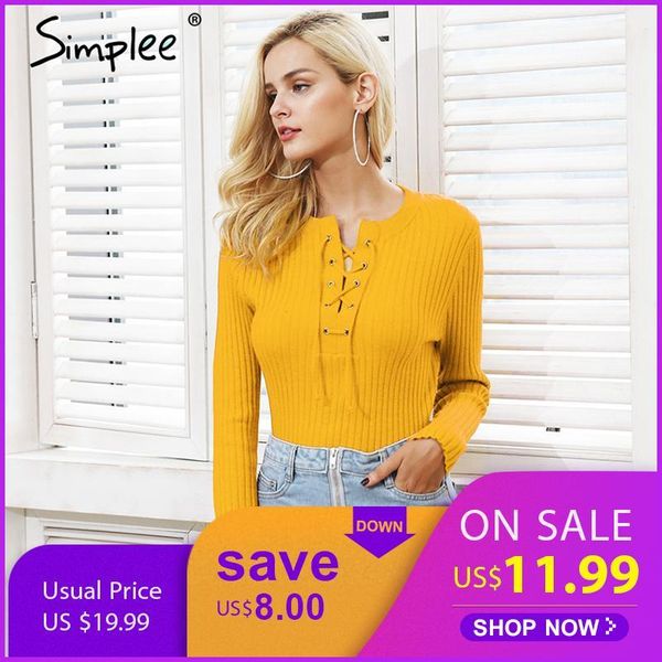 simplee o neck tie up knitted sweater women autumn pull knit jumper winter sweater female casual streetwear pullover pull femme1, White;black
simplee o neck tie up knitted sweater women autumn pull knit jumper winter sweater female casual streetwear pullover pull femme1, White;black