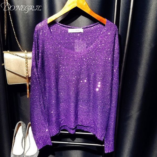 10color 2020 autumn new ladie knitted sequins sweater women jumper loose long sleeves pullover high quality, White;black
10color 2020 autumn new ladie knitted sequins sweater women jumper loose long sleeves pullover high quality, White;black