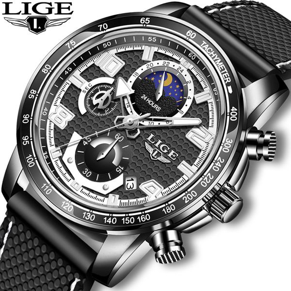 lige official store mens black sport quartz watches men waterproof silicone clock 24 hour moon phase multifunctional chronograph, Silver
lige official store mens black sport quartz watches men waterproof silicone clock 24 hour moon phase multifunctional chronograph, Silver