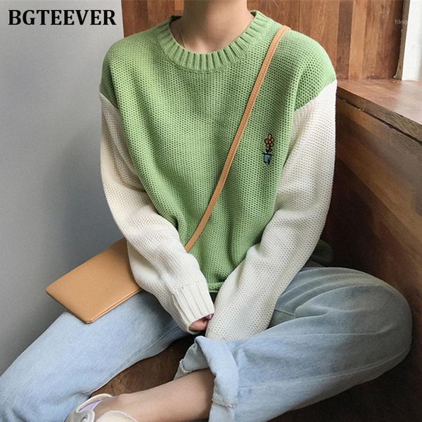 bgteever chic embroidery women knitted sweater o-neck autumn winter female pullovers elegant patchwork oversized jumpers 20191, White;black
bgteever chic embroidery women knitted sweater o-neck autumn winter female pullovers elegant patchwork oversized jumpers 20191, White;black