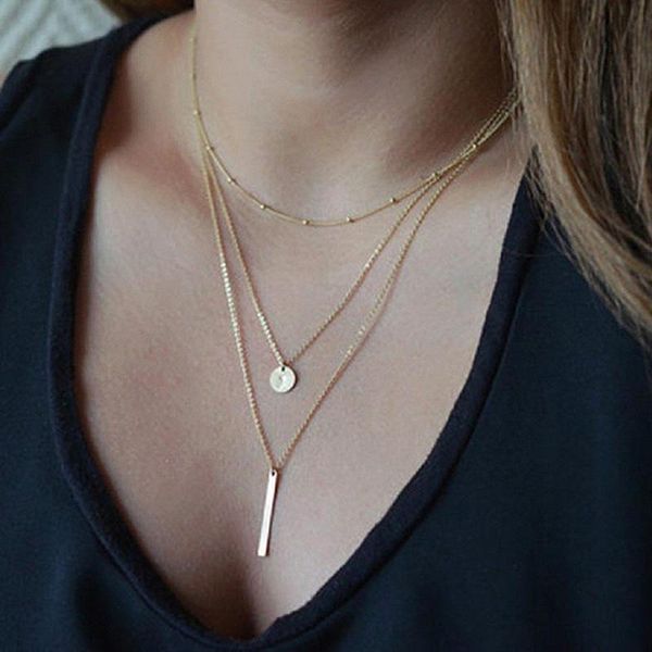 chains fashion gold color multilayer pendant chain statement necklace female stylish simplicity all-match jewelry, Silver
chains fashion gold color multilayer pendant chain statement necklace female stylish simplicity all-match jewelry, Silver