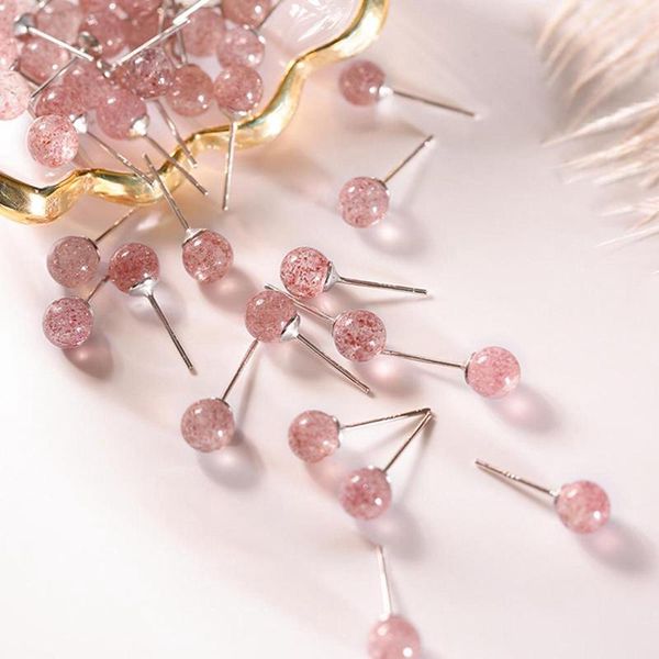 925 sterling silver pink strawberry quartz stud earrings sweet cute peach crystal earrings for women 2020 fine jewelry, Golden;silver
925 sterling silver pink strawberry quartz stud earrings sweet cute peach crystal earrings for women 2020 fine jewelry, Golden;silver