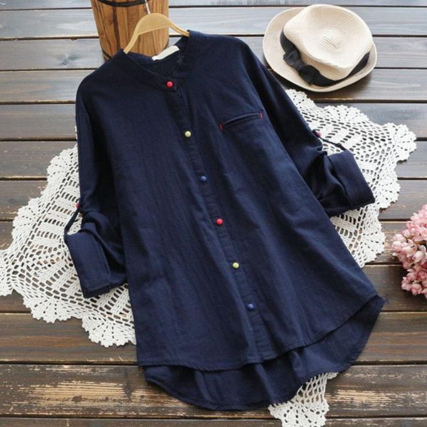 5xl big size autumn cotton linen women shirts stand long sleeve button casual blouses simple plus womens and long sleeve blouses, White
5xl big size autumn cotton linen women shirts stand long sleeve button casual blouses simple plus womens and long sleeve blouses, White