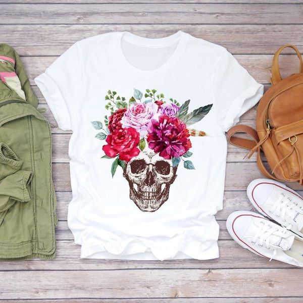 women watercolor skull 90s casual autumn fall halloween print lady t-shirts womens graphic t shirt ladies female tee t-shirt, White
women watercolor skull 90s casual autumn fall halloween print lady t-shirts womens graphic t shirt ladies female tee t-shirt, White
