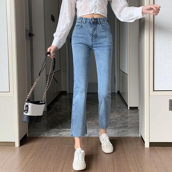 edge jeans women's slim stretch personality watch pocket 2020 spring fashion nine points straight pants1, Blue
edge jeans women's slim stretch personality watch pocket 2020 spring fashion nine points straight pants1, Blue
