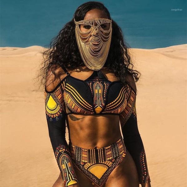 african dance split print long sleeve bikini swimsuit performance costume south african ethnic style stage costume dwy36181, Black;red
african dance split print long sleeve bikini swimsuit performance costume south african ethnic style stage costume dwy36181, Black;red