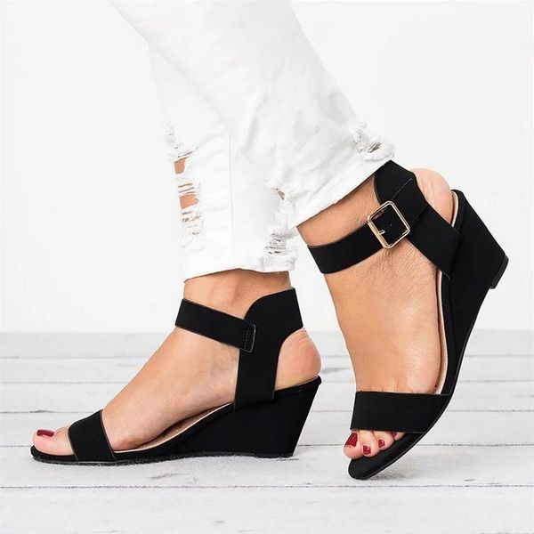 2021 new sandalia feminina women sandals ladies pumps strap sandals shoes fashion 36-43 size wedges shoes, Black
2021 new sandalia feminina women sandals ladies pumps strap sandals shoes fashion 36-43 size wedges shoes, Black