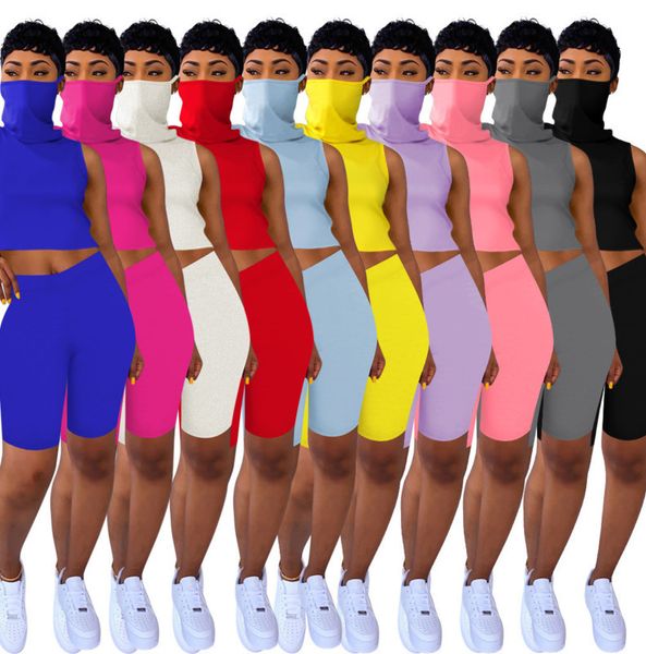 women 2 two piece set sleeveless vest with face mask bodycon biker shorts casual sports outfits set jogging clothes summer clothes, Gray
women 2 two piece set sleeveless vest with face mask bodycon biker shorts casual sports outfits set jogging clothes summer clothes, Gray