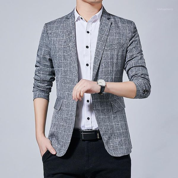 men's suits & blazers mens men's spring autumn suit jacket coat fashion handsome casual plaid business slim male clothes outerwear, White;black
men's suits & blazers mens men's spring autumn suit jacket coat fashion handsome casual plaid business slim male clothes outerwear, White;black