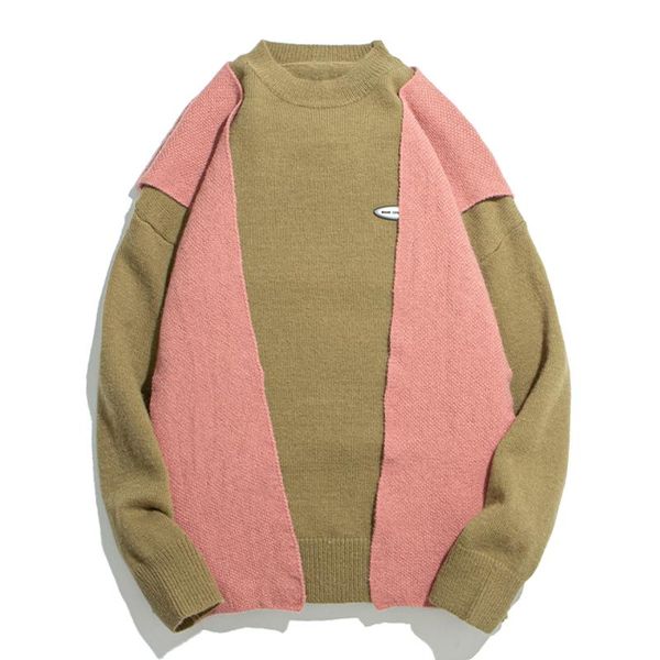 men's sweaters lacible hip hop fake two color block patchwork knitted sweater mens 2021 harajuku jumper oversize pullover cotton, White;black
men's sweaters lacible hip hop fake two color block patchwork knitted sweater mens 2021 harajuku jumper oversize pullover cotton, White;black