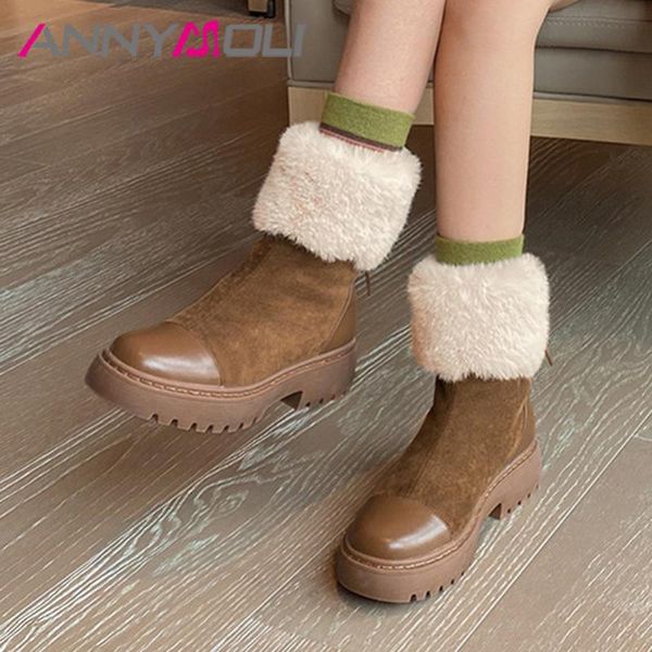 boots annymoli snow women real leather high heel ankle platform chunky short lace up female shoes brown size 40, Black
boots annymoli snow women real leather high heel ankle platform chunky short lace up female shoes brown size 40, Black