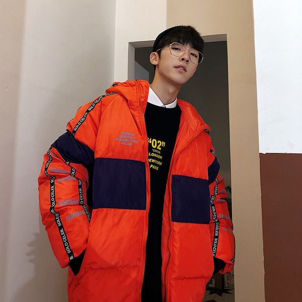 2021 cotton-padded autumn new contrast cotton-quilted clothing male youth mwfs, Black