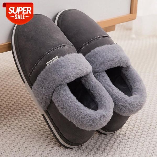 winter men's slippers pu leather waterproof house slippers man long furry comfortable cotton shoes thick bottom plus velvet #yd6z, Black 
winter men's slippers pu leather waterproof house slippers man long furry comfortable cotton shoes thick bottom plus velvet #yd6z, Black