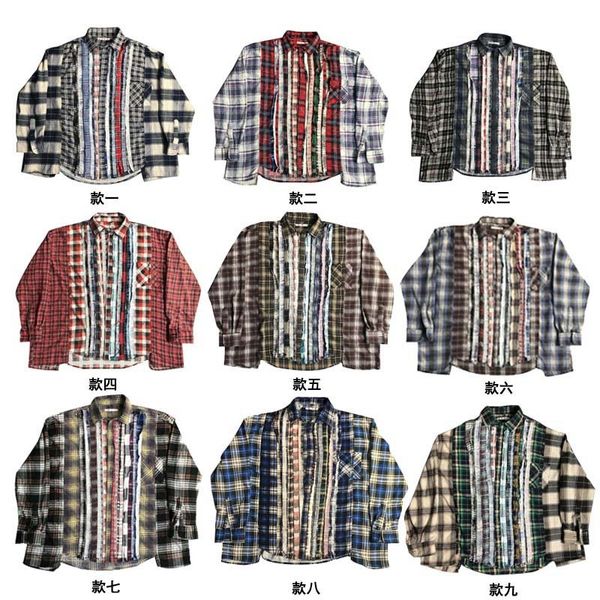 womens mens designer t shirts plaid shirt needles vintage splice washed retro fashion brand high street casual loose shirt long sleeve, White;black
womens mens designer t shirts plaid shirt needles vintage splice washed retro fashion brand high street casual loose shirt long sleeve, White;black