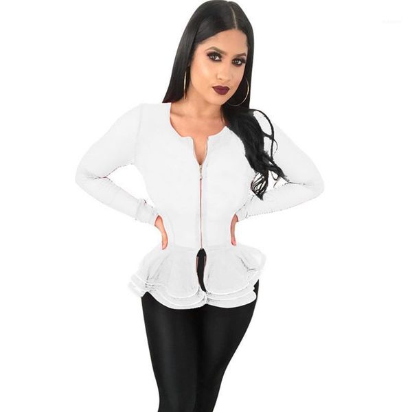 fall women elegant zipper bomber jacket slim coat long sleeve layered ruffles peplum club wear outwear jackets female1, Black;brown
fall women elegant zipper bomber jacket slim coat long sleeve layered ruffles peplum club wear outwear jackets female1, Black;brown
