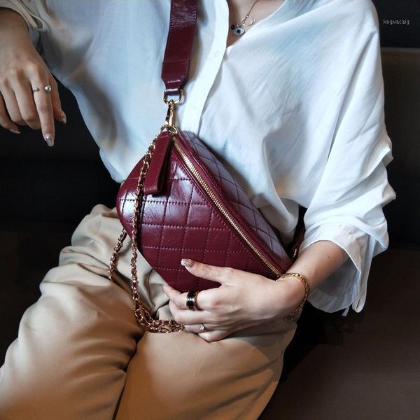 waist bags grace2021 breast bag women's leather ins fashion korean slant cross versatile cowhide diamond lattice chain personalized1
waist bags grace2021 breast bag women's leather ins fashion korean slant cross versatile cowhide diamond lattice chain personalized1