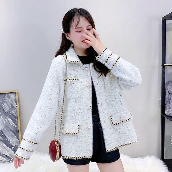 imitation mink fleece jacket short style loose 2021 autumn and winter women's graceful woolen coat women, Black
imitation mink fleece jacket short style loose 2021 autumn and winter women's graceful woolen coat women, Black