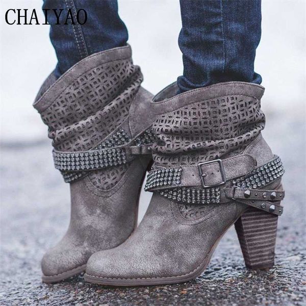high heels women boots autumn new ladies rhinestone buckle strap women shoes large size pu leather hollow out boots, Black
high heels women boots autumn new ladies rhinestone buckle strap women shoes large size pu leather hollow out boots, Black