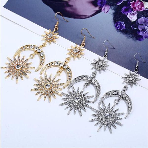 tide brand moon star girls pendant earrings fashion design bling brand women long studs street style personality lady trendy earring, Golden
tide brand moon star girls pendant earrings fashion design bling brand women long studs street style personality lady trendy earring, Golden