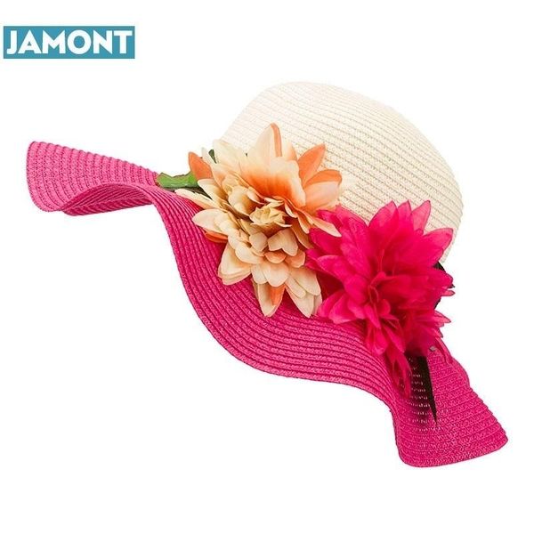 wide brim hats jamont fashion mother daughter hat lady large floppy summer beach sun straw cap with flower, Blue;gray
wide brim hats jamont fashion mother daughter hat lady large floppy summer beach sun straw cap with flower, Blue;gray