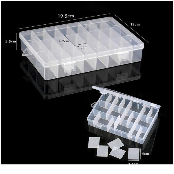 19.5x13x3.5cm rectangle adjustable jewelry container box case compartment plastic storage box for beads earrings 24 sl jllvqd, Black;white
19.5x13x3.5cm rectangle adjustable jewelry container box case compartment plastic storage box for beads earrings 24 sl jllvqd, Black;white