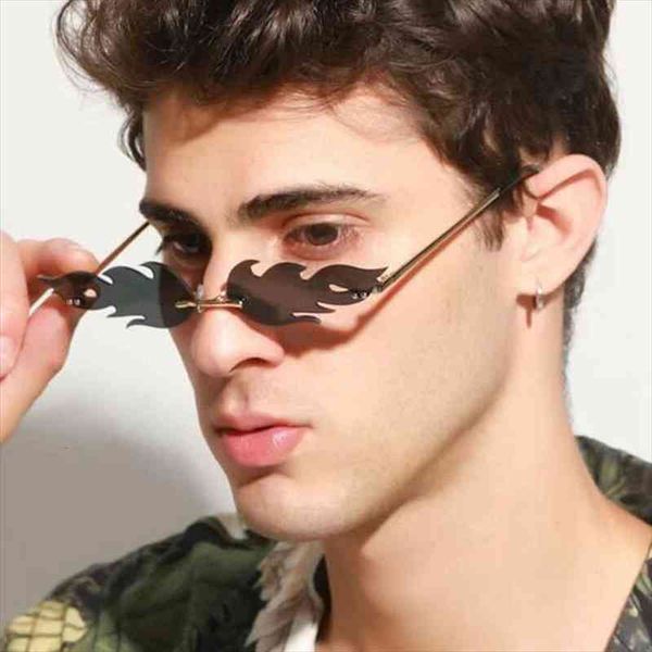 fashion rimless men sunglasses women trendy fire flame glasses female male vintage black mirror shades metal oculos de sol, White;black
fashion rimless men sunglasses women trendy fire flame glasses female male vintage black mirror shades metal oculos de sol, White;black