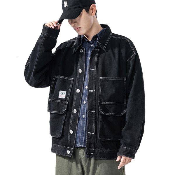 japan style mens jeans jacket black denim jackets hip hop streetwear cool men coat plus size m-5xl bomber jacket for male boys, Black;brown
japan style mens jeans jacket black denim jackets hip hop streetwear cool men coat plus size m-5xl bomber jacket for male boys, Black;brown