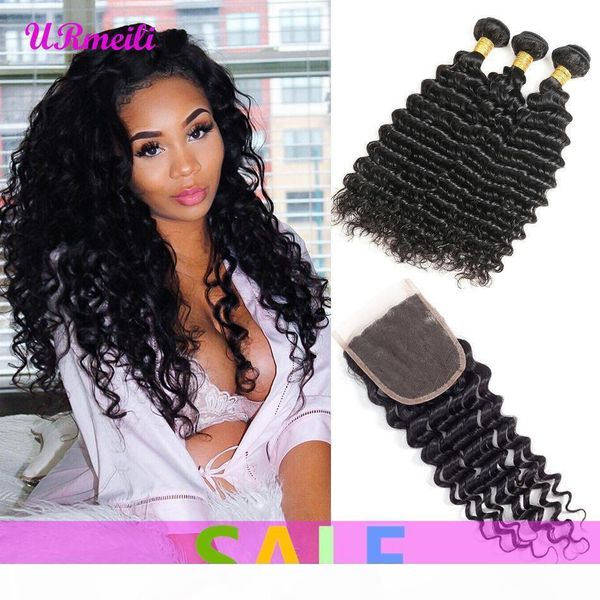 peruvian deep wave bundles with closure human hair bundles with closure peruvian virgin hair 3 bundles with closure remy hair weave, Black;brown 
peruvian deep wave bundles with closure human hair bundles with closure peruvian virgin hair 3 bundles with closure remy hair weave, Black;brown
