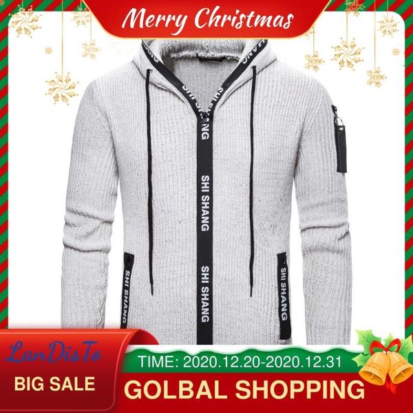men's sweaters landisto men clothing hooded sweater zipper letter print fashion warm mens, White;black
men's sweaters landisto men clothing hooded sweater zipper letter print fashion warm mens, White;black