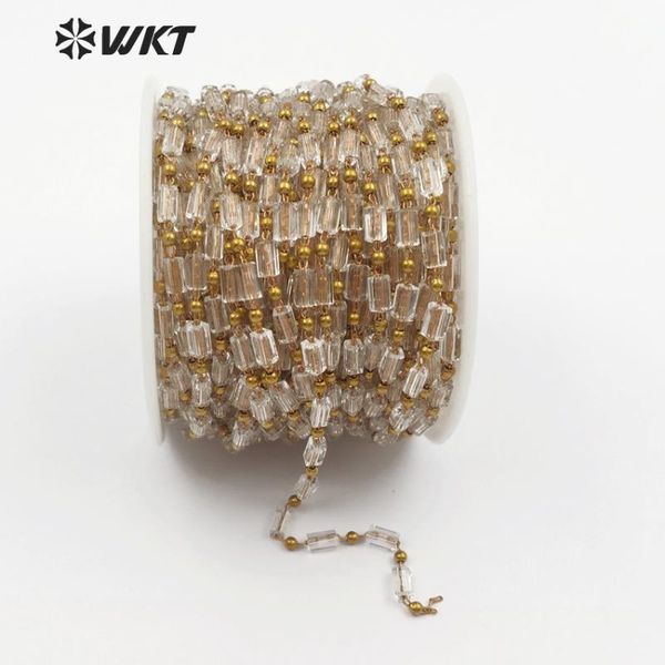 chains wt-rbc081 wkt clear crystal beads chain luxe style jewelry recetangle shape glass with brass wire wrapped handmade, Silver
chains wt-rbc081 wkt clear crystal beads chain luxe style jewelry recetangle shape glass with brass wire wrapped handmade, Silver