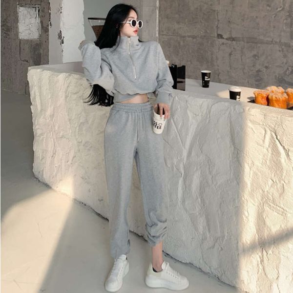 leisure sports suit women's autumn and winter 2020 new fashion foreign style running fitness sweater two piece set plush thickening, Gray
leisure sports suit women's autumn and winter 2020 new fashion foreign style running fitness sweater two piece set plush thickening, Gray