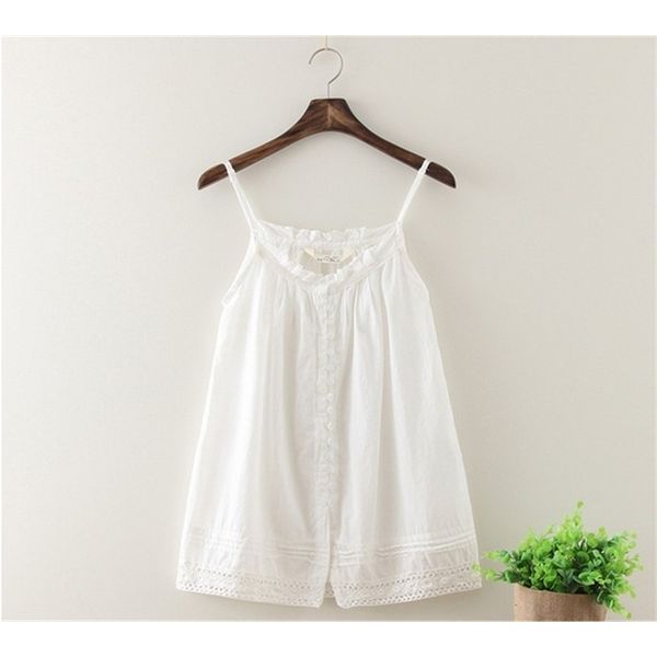 fashion tank fresh art style white sun-hollow out lace hem nice soft cotton lady camis homies women clothing y200701
fashion tank fresh art style white sun-hollow out lace hem nice soft cotton lady camis homies women clothing y200701