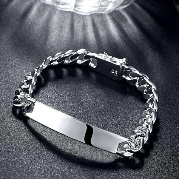 classic man 925 sterling silver 10mm chain bracelets for women wedding party wild christmas gifts fashion fine jewelry, Black
classic man 925 sterling silver 10mm chain bracelets for women wedding party wild christmas gifts fashion fine jewelry, Black